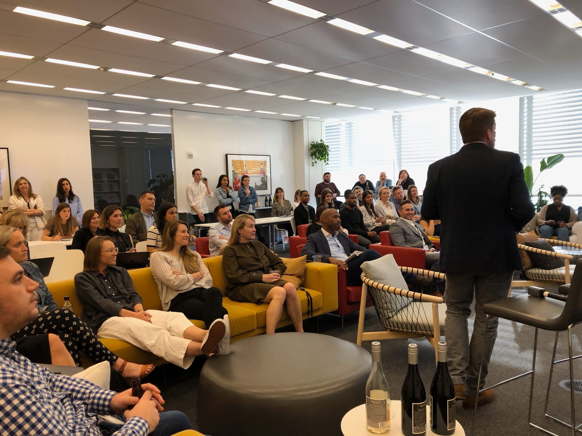 Helen and Dave Edwards speaking at The New York Times