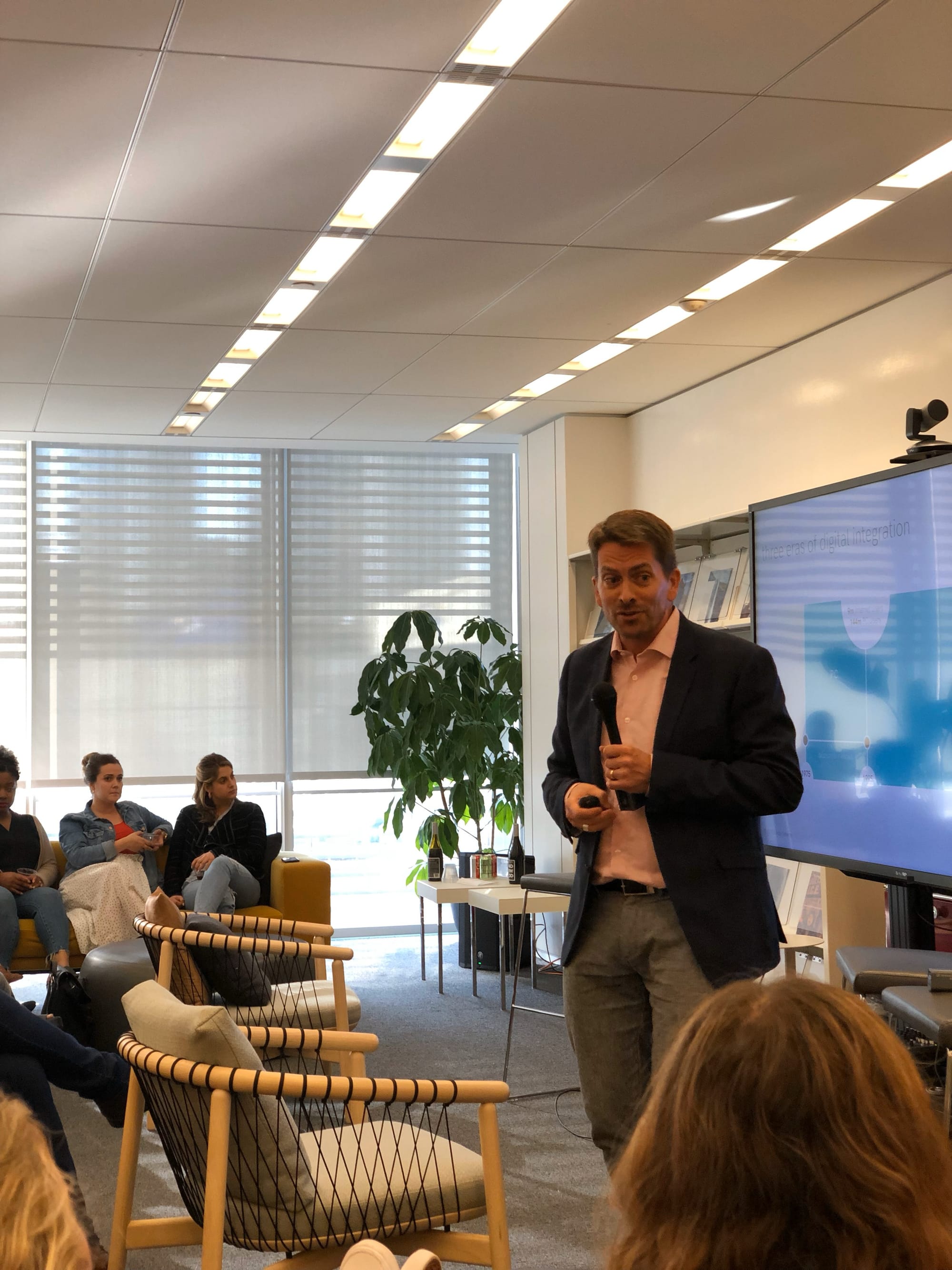 Helen and Dave Edwards speaking at The New York Times