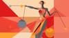 An abstract image of Lady Justice
