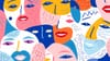 An abstract image of many faces