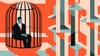Abstract image of person in a cage