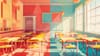 An abstract image of a classroom