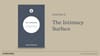 Book cover with text: Chapter 10. The Intimacy Surface