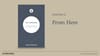 Book cover with text: Chapter 12. From Here